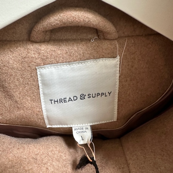 Thread & Supply -Camel PEACOAT Wool Coat Jacket  Brand new with Tags! - Picture 6 of 8
